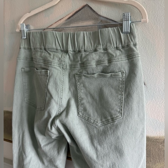 ENTYINEA Women's Flare Jeans Elastic Stretchy Cotton Denim Pants Sage Green L - Picture 9 of 10